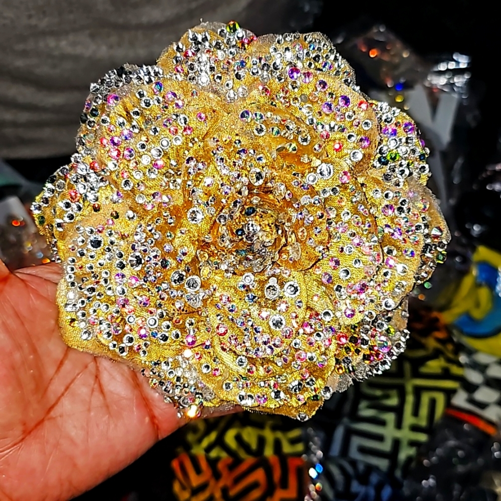 Blinged out Silk custom-made rose!